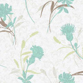WB5401 - Ashford House Botanical Fantasy Open Floral Wallpaper in Teal and Grey