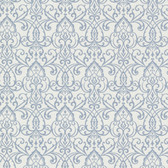 Bradford Abelle Damask Swirl Stone Blue Wallpaper 492-2005