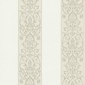Bradford Arbella Damask Swirl Stripe Linen Wallpaper 492-2101