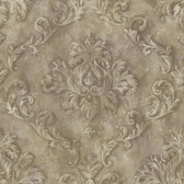 Carleton Textured Scroll Walnut Wallpaper 292-80001