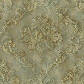 Carleton Textured Scroll Moss Wallpaper 292-80004