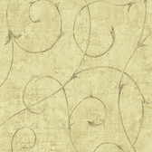 Carleton Scroll Olive Wallpaper 292-80903