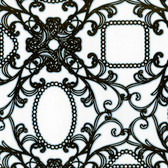 Contemporary Flock Framed Cameo Damask Brown-White Wallpaper 302041