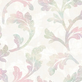 Contemporary Christel Natalia Floral Scroll Wallpaper in Blue and Green CHR11623