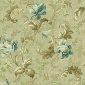 291-70004-Dark Blue Floral Trail Acanthus wallpaper