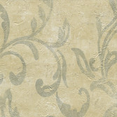 WD3052-Plume Stone Modern Scroll Wallpaper