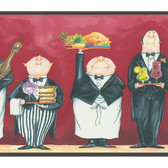Norwall FK78453 At your service border with caricature waiters