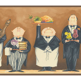 Norwall FK78454 At your service border with caricature waiters