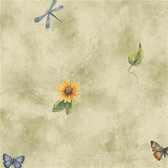 Norwall BG19541 Flutterbyes and Flowers butterflies and sunflowers with dragonflies toss