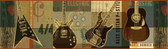 Chesapeake BYR94281B Halen Blue Guitar Collage Portrait Border
