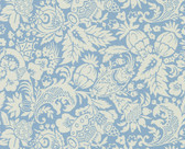 Echo Design 566-43966 Bali Blue Scrolling Pattern wallpaper