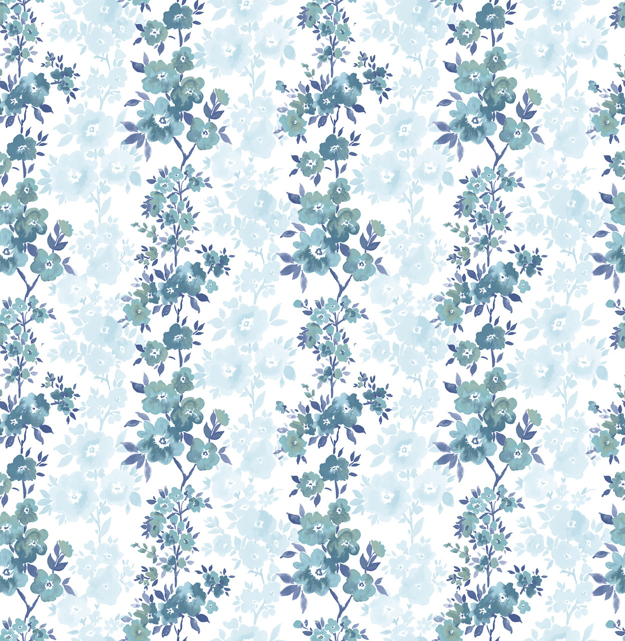 Charlise Blue Floral Stripe 2657-22252 Wallpaper - Indoorwallpaper.com
