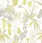 A-Street Prints Descano Flower Golden Green Botanical