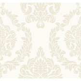 ND7052-Candice Olson Inspired Elegance Aristocrat White-Gold Wallpaper