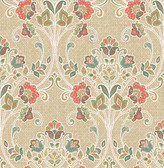 Willow Coral Nouveau Floral  wallpaper