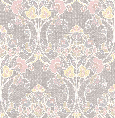 Willow Pink Nouveau Floral  wallpaper