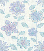 Maisie Indigo Batik Flower  wallpaper