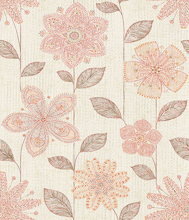 Maisie Coral Batik Flower  wallpaper