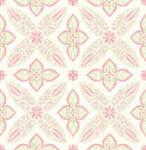 Off Beat Ethnic Pink Geometric Floral  wallpaper
