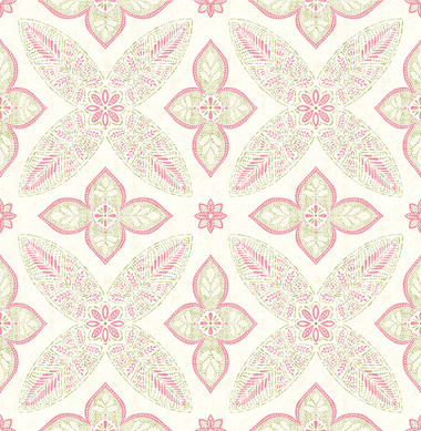 Off Beat Ethnic Pink Geometric Floral  wallpaper