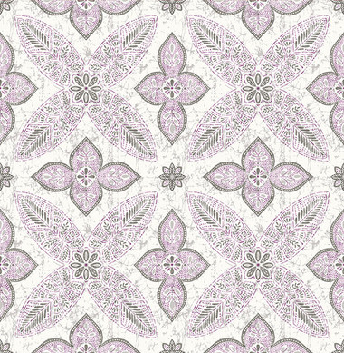 Off Beat Ethnic Violet Geometric Floral  wallpaper
