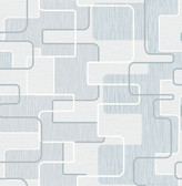 Integrate Blue Geometric  Contemporary Wallpaper