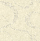 Swirl Beige Scroll Geometric  Contemporary Wallpaper