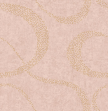 Swirl Pink Scroll Geometric  Contemporary Wallpaper