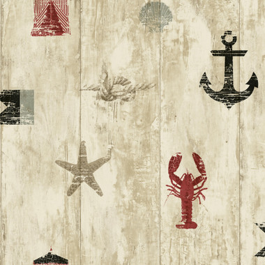 Nautical Living Weathered Seashore Wallpaper