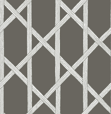 Mandara Charcoal Trellis Wallpaper