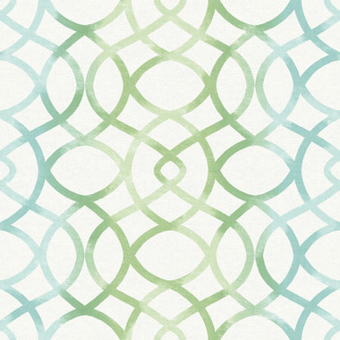 Twister Aquamarine Trellis Wallpaper