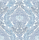 Fontaine Navy Damask Wallpaper