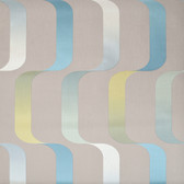 Y6221005 Ribbon Wallpaper - Light Grey/Teal/Citron