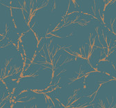 SD3777 Ronald Redding Designs Masterworks White Pine Wallpaper - Teal