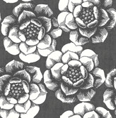 2763-24206 Fanciful Black Floral Wallpaper