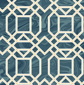 2763-24222 Daphne Blue Trellis Wallpaper