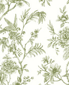 2763-24234 Jessamine Green Floral Trail Wallpaper