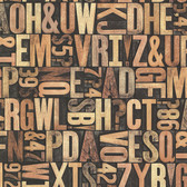 Oxford 2604-21250 - Letterpress Typography Map Wallpaper Sand
