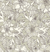 Kitchen & Bath Essentials 2766-003541 - Vera Flowers Wallpaper Taupe