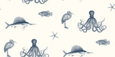 Kitchen & Bath Essentials 2766-12011 - Ventura Sea Creature Wallpaper Navy