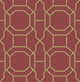 Kitchen & Bath Essentials 2766-21739 - Rumi Trellis Wallpaper Red