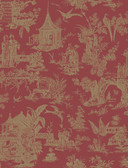 Kitchen & Bath Essentials 2766-21766 - Ume Toile Wallpaper Red