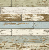 Kitchen & Bath Essentials 2766-22302 - Siesta Key Scrap Wood Wallpaper Multicolor