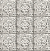 Kitchen & Bath Essentials 2766-23763 - Houston Tin Tile Wallpaper White