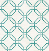 Kitchen & Bath Essentials 2766-24405 - Phaius Trellis Wallpaper Teal