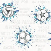 A Perfect World KI0577 - Soccer Ball Blast Wallpaper Blue/Aqua
