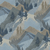 Birch & Sparrow 3118-12631 - Range Mountains Wallpaper Blue