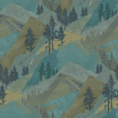Birch & Sparrow 3118-12632 - Range Mountains Wallpaper Green