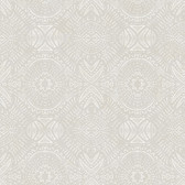 Birch & Sparrow 3118-12664 - Java Medallion Wallpaper Light Grey