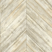 Coastal Calm CM3339 - Herringbone Wood Boards Wallpaper Beige